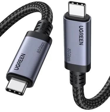UGREEN Cable USB C Vídeo 16K@60Hz, USB4 Gen4 80Gbps, Soporta Carga Rápida PD 3.1 240W, Compatible con Macbook Air, HP, ASUS, iPhone 17 Pro Max Air/16/15 Pro Max, Galaxy S25/S24 Ultra, Monitor. 1M