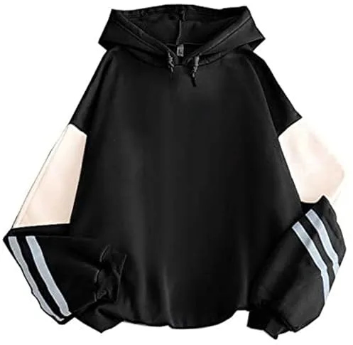 PANOZON Mujer Sudadera con Capucha Polar Y2K Hoodies Manga Larga Jersey Informal Holgado(Negro,XL)