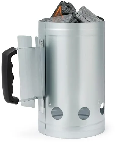 Amazon Basics Encendedor de carbón para barbacoas y Parrillas de carbón, Plateado, Paquete de 1 Unidad