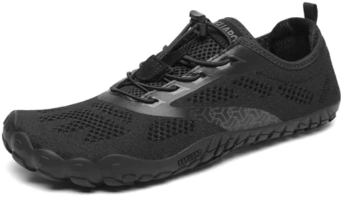 SAGUARO Hombre Mujer Minimalistas Zapatillas de Trail Running Ligeras y Respirable Zapatos Descalzos Gym Playa Calzado de Deportes Acuaticos para Correr Senderismo, Negro, 45 EU