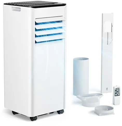 EUHOMY Aire acondicionado portátil 7000 BTU 2,0 kW(con mando a distancia), bajo consumo energético, pantalla LED, 4 modos, 2 velocidades de ventilador, cubre 20 m², temporizador de 24 horas