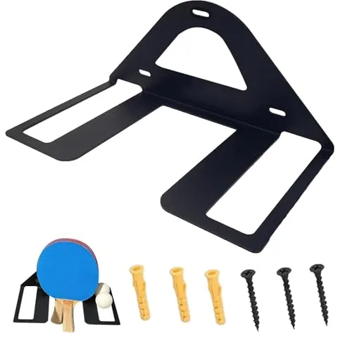 Pong Soporte Padel para Montaje en Pared | Estante para Palas de Pong y Pelotas, Contiene 4 Palas y 6 Pelotas, Expositor para Palas de Pong, Soportes para ra