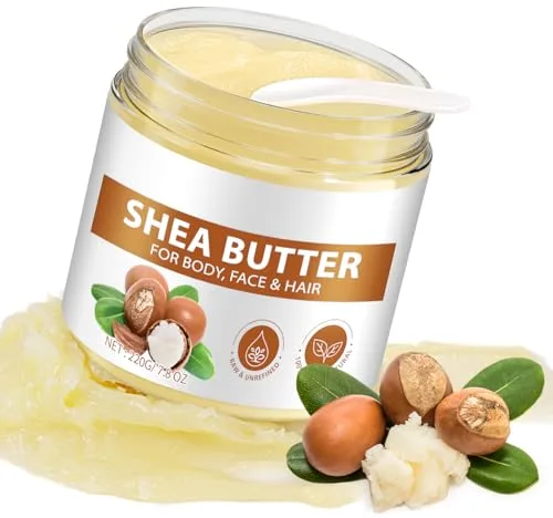 Manteca de Karite Pura, Manteca de Karite, Hidratante y No Grasa, Tu Piel y Cabello Ya No Estarán Resecos, Manteca de Karité Adecuada para Todo Tipo de Piel