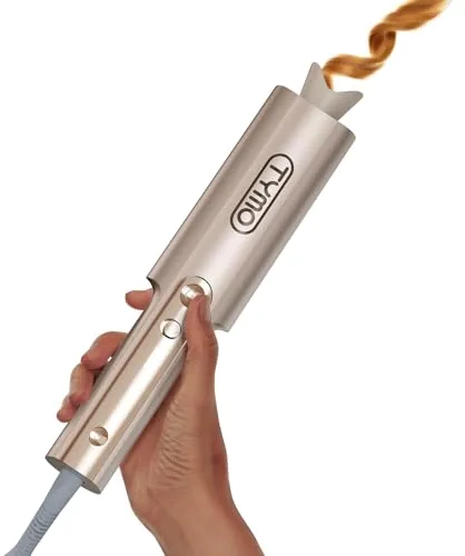 Rizador de Pelo Automatico - TYMO Curlpro Plus Rizador pelo Ondas Automático Rizos Grandes 25mm Beach Waves Moldeador Tenacilla para Pelo Largo Hair Curler Anti-Quemaduras Calentamiento Rápido Dorado