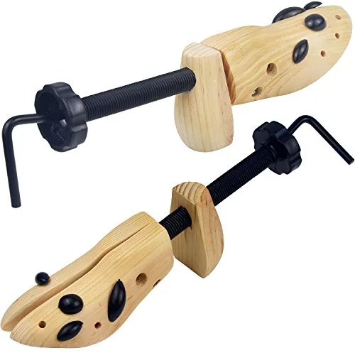 zpllsbratos Par de Hormas de Madera Natural para Zapatos Ajustable Dilatadores Ensanchador Estirador Forma de Calzado Sin Dañar Hombre Mujer(S Para talla 34-38)