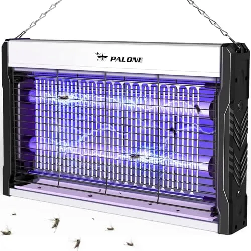 PALONE Lampara Antimosquitos 3200V por USB, Antimosquitos Electrico Atrapa Moscas Interior Exterior con Cadena y Bandeja de Luz, Repelente Mosquitos Apto para Uso Interior y Exterior