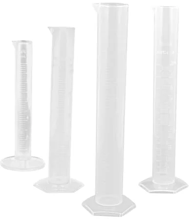 SOLUSTRE Probeta De Plástico Graduada 10ml 50ml 100ml 250ml Cilindro Medidor De Plástico Transparente Para Cocina y Experimentos Set De 4 Piezas
