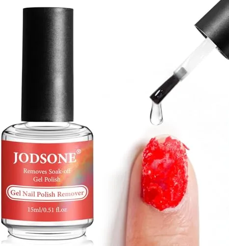 JODSONE Removedor de Esmalte Semipermanente Quitaesmalte Gel 15ml - Pule, Aplica y Elimina en 3-5 Minutos Sin Remojo ni Envoltura, Rápido y Fácil