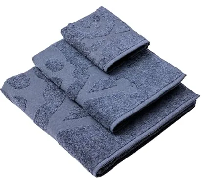 Set de Toallas de baño Calavera (tocador 30x50cm + Manos 50x90cm + baño 70x140cm) 100% algodón Azul Scalpers Home