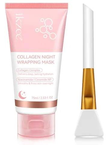 Collagen Night Wrapping Mask, Mascarilla Facial Peel-Off Coreana Con ColáGeno Para Mejorar La Elasticidad De La Piel, Hidratarla, Alisarla Y Reafirmarla Durante La Noche
