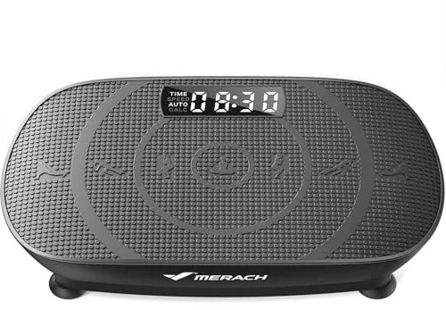 MERACH Plataforma Vibratoria, Potente Plataforma Vibración Muscular para Musculación y Moldeado, Control Automático de Velocidad, Altavoz Bluetooth Incorporado (Negro)