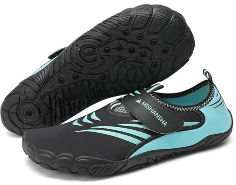 Mishansha Escarpines Hombre Mujer Agua Zapatillas de Agua Zapatos Playa Secado Rápido Escarpines para Piscina Mar Surf Acuáticos Azul Claro,Gr.38
