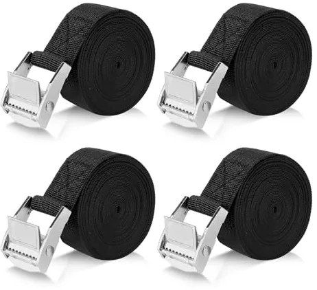 Romon Cinchas de Amarre, 4 Piezas 5M Eslingas con Carraca, Cinchas de Amarre Pequeñas Rapido, Correa de Amarre para Portabicicletas de Motocicleta, Portaequipajes de Coche, Surf, Bicicleta