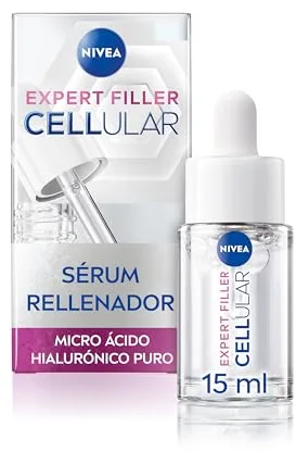 NIVEA Cellular Expert Filler - Sérum Rellenador de Arrugas - Con Micro Ácido Hialurónico - Sérum Facial Hidratante y Antiedad - Alisa las Arrugas - Textura Ligera - Todo Tipo de Piel - 15 ml