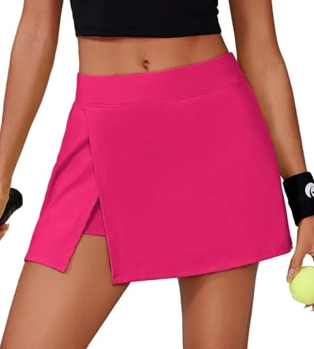 PINSPARK Falda De Tenis Mujer con Pantalones Deportiva Golf PantalóN Cintura Alta 2 Bolsillos Y Abertura Lateral Verano Minifalda Faldas Correr Senderismo Running