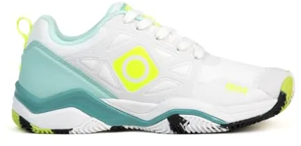 Izas Ibort Zapatillas de Padel para Hombre y Mujer con Cordones y Suela Antideslizante. Deportivas Ligeras y Transpirables de Alto Rendimiento. Zapatos Unisex para Pádel Blanco, Verde Agua y Amarillo
