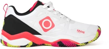 Izas Ibort Zapatillas de Padel para Hombre y Mujer con Cordones y Suela Antideslizante. Deportivas Ligeras y Transpirables de Alto Rendimiento. Zapatos Unisex para Pádel Color Blanco, Negro y Rosa
