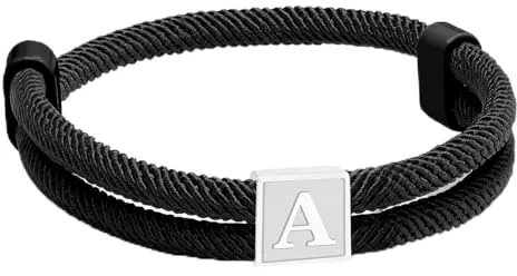 Esmoly Pulsera Hombre con Plata Letra A-Z (A)