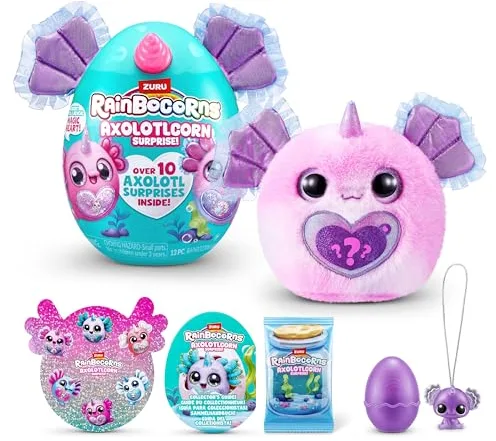 Rainbocorns Axolotlcorn Surprise de ZURU, Peluche Coleccionable para niñas Mayores de 3 años(Candy)