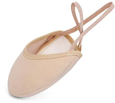 Asyusyu Zapatillas de gimnasia rítmica deportiva media suela zapatillas de baile para ballet piruetas gimnasia, beige, Small