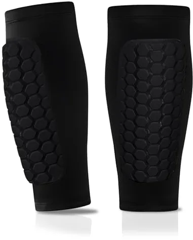 1 par espinilleras fútbol para niños jóvenes, espinilleras ski, Protecciones de Fútbol Anticolisión Celular, para Evitar colisiones para fútbol, Baloncesto, Voleibol-Negro