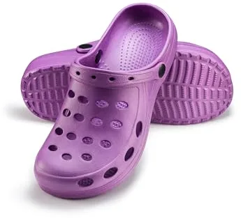 ESTRO Zuecos Mujer Verano Goma - Zuecos Sanitarios Mujer Unisexo Zapatillas Casa Verano Hombre Ligero A02 (37, Púrpura)