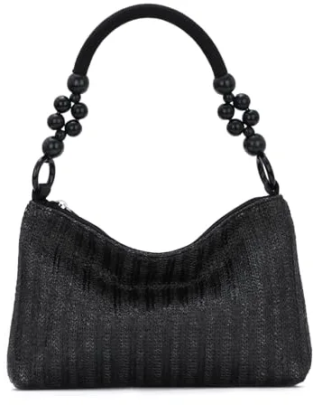 EVEOUT Bolso de Hombro de Paja para Mujer Verano Bolsa Axilas Tejido Bolso Tote de Rafia para Playa Vacaciones Viaje