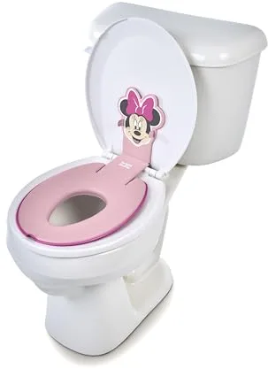 Bright Starts, Disney Baby Minnie Mouse Adaptador WC Niños, Reductor WC Niños con Asas Antideslizantes, Fácil de Montar, Para Niños Desde 18 Meses, Rosa