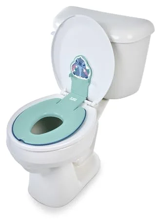 Bright Starts, Disney Baby Stitch Adaptador WC Niños, Reductor WC Niños con Asas Antideslizantes, Fácil de Montar, Para Niños Desde 18 Meses, Azul