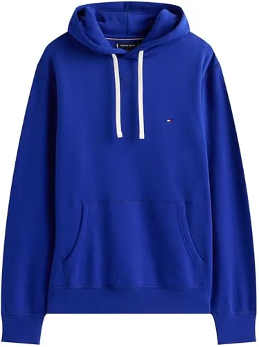 Tommy Hilfiger Hoodie Hombre Seasonal Fleece con Bolsillo Canguro, Azul (Wedge Blue), XXXL