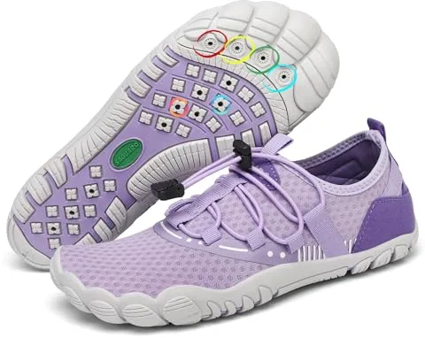 SAGUARO Escarpines Mujer Zapatillas Agua Hombre Secado Rápido Barefoot Zapatos de Agua Antideslizante Escarpines Surf Ligeras Zapatillas Minimalistas para Playa Snorkel Kayak Natación Morado,Gr.40