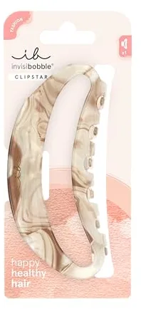 Invisibobble - CLIPSTAR Amber Glow - Pinza extra grande beige cálido, ideal para peinados voluminosos y una sujeción duradera - Look moderno y cabello saludable