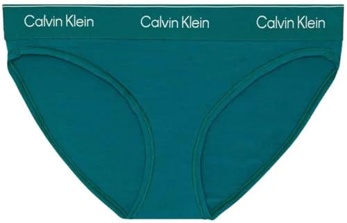 Calvin Klein Braguita Tipo Bikini Mujer con Logotipo en la Cintura, Azul (Turf), L