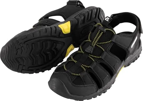 Cressi Luca Sandals Black/Yellow 42 - Cómoda Sandalia de Trekking Unisex Ideal para Aventuras al Aire Libre, Especialmente Adecuada para Senderismo en Entornos Acuosos, Negro/Amarillo, 42