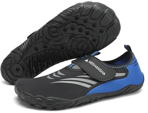 Mishansha Badeschuhe Herren Damen Wasserschuhe Rutschfeste Schwimmschuhe Schnelltrocknende Aquaschuhe Strandschuhe Neoprenschuhe für Meer Steinstrand Oxford Blau,Gr.37