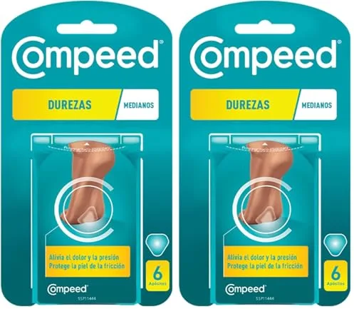 COMPEED Durezas Medianas, Eliminación Rápida, Alivio del Dolor, Pack 6 uds. (Paquete de 2)