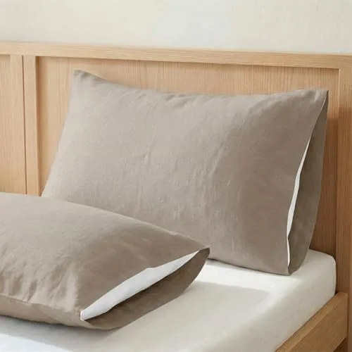 ECOMMERC3 | Funda de Almohada 45x85 Cm Pack 2 100% Algodón - Funda Almohada Color Tierra Suavidad y Frescura para un Descanso Transpirable, Hipoalergénica y Duradera