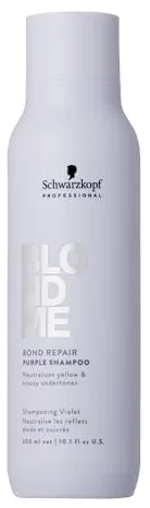 Schwarzkopf Professional BLONDME Bond Repair Purple Shampoo Cool - Champú Morado Reparador - Neutraliza los Tonos Amarillos 300ml