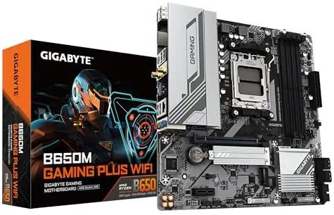 GIGABYTE B650M Gaming Plus WiFi Placa Base - Procesadores AMD Ryzen 9000, VRM de 5+2+2 Fases, hasta 8000 MHz DDR5, 2xPCIe 4.0 M.2, LAN 2.5GbE, WiFi 6E, USB 3.2 Gen 1