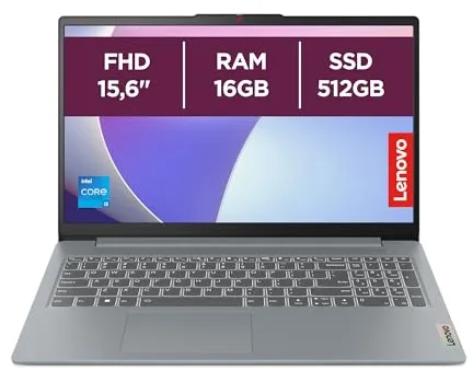 Lenovo IdeaPad Slim 3 Gen 8 - Ordenador Portátil 15.6" FHD Intel Core i5-13420H, 16 GB RAM, 512 GB SSD, Intel UHD Graphics, Wi-Fi 6, Sin Sistema Operativo Teclado QWERTY Español - Gris Ártico