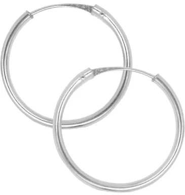 Aros plata mujer de 15, 20, 30 y 40mm - Pendientes aro hombre o mujer en plata de ley 925 que se envían en una cajita ideal para regalo - Aretes de 2mm de ancho (20mm)