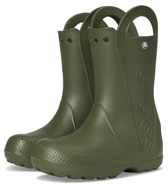 Crocs Handle It Rain Boot K, Botas de lluvia Unisex niños, Verde Militar, 32/33 EU