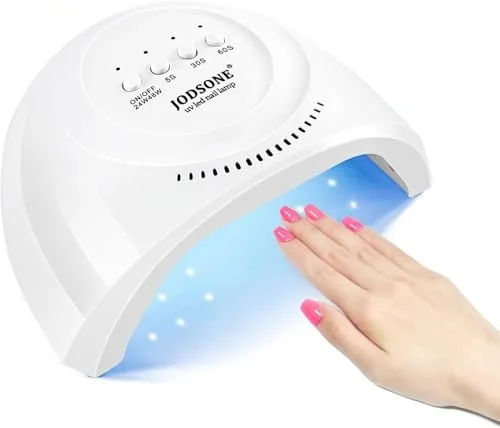 JODSONE Lámpara LED UV para uñas con 30 cuentas de luz, secador de uñas para esmalte de gel, sensor automático, 3 temporizadores, luz LED para uñas de gel