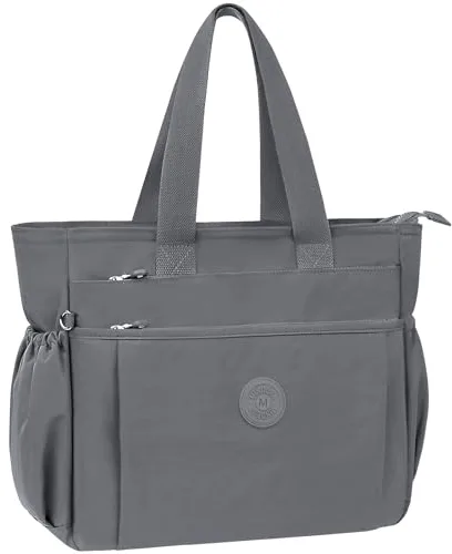 WACCET Bolso Bandolera Mujer, Grande Tote Bag en Nylon Impermeable con Múltiples Bolsillos Bolso Shopper Ligero y Casual Bolso Universidad Mujer para Viajes, Trabajo, Escuela