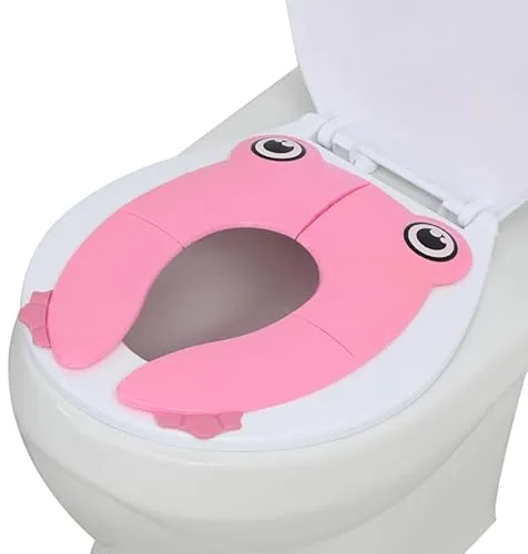 PandaEar Adaptador WC Niños | WC Portatil Niños | Reductor de Inodoro para Viajes y Entrenamiento de Baño | Ideal para Niños y Niñas (Pink)