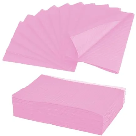 Rosa Baberos dentales para tatuajes desechables, Unihuby 50pcs babero dental impermeable babero tatuaje hoja rosa uñas accesorios tatuaje accesorios