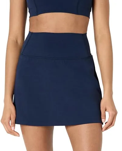 Amazon Essentials Falda Deportiva FormFlex para Tenis, Suave, con Pantalones Cortos con Bolsillos Integrados Mujer, Azul Marino, XL