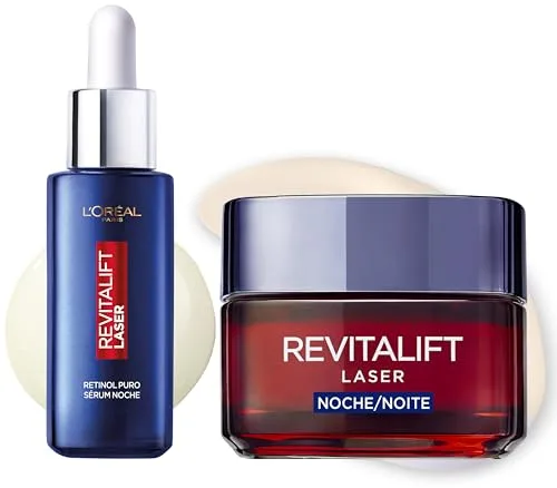 Rutina L'Oréal Paris Revitalift Laser Serúm Noche Retinol + Revitalift Láser Crema de Noche