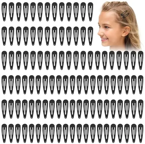 LOPHE Horquillas para Niña, 110 Piezas Mujeres Horquillas Pelo, Clips de Metal Horquilla para Decoración Del Cabello, 4,8 cm de Largo, Clips de Pelo para Niñas, Broches para Cabello Infantil (Negro)