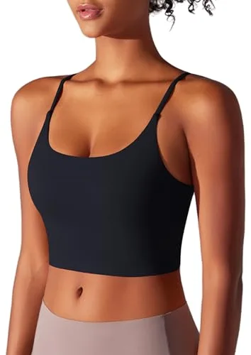JTSONN Sujetador Deportivo Mujer Transpirable con Sujeción Media Sujetadores Deportivos con Almohadillas Fijas para el Pecho Tops Deportivos Fitness Yoga Entrenamiento Sin aro de Acero
